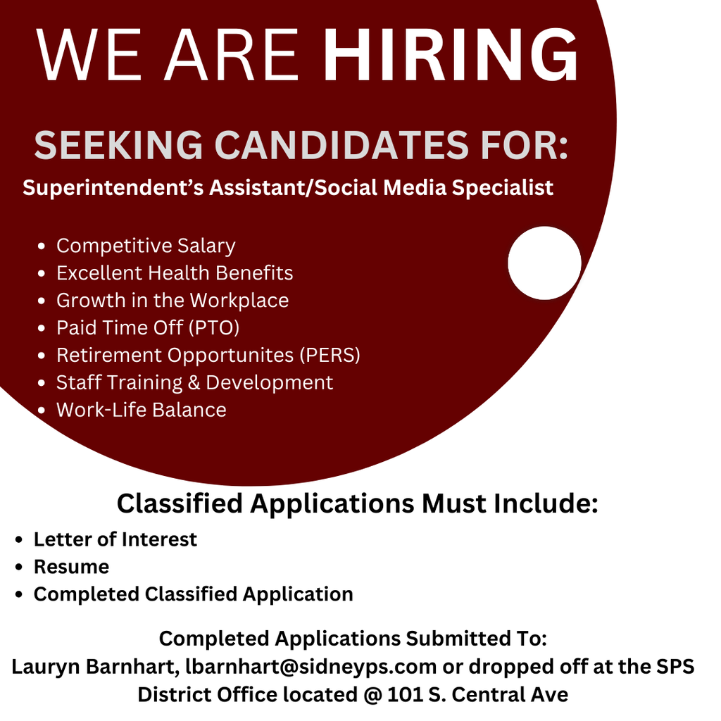 Hiring Sup. Asst/Social Media Specialist