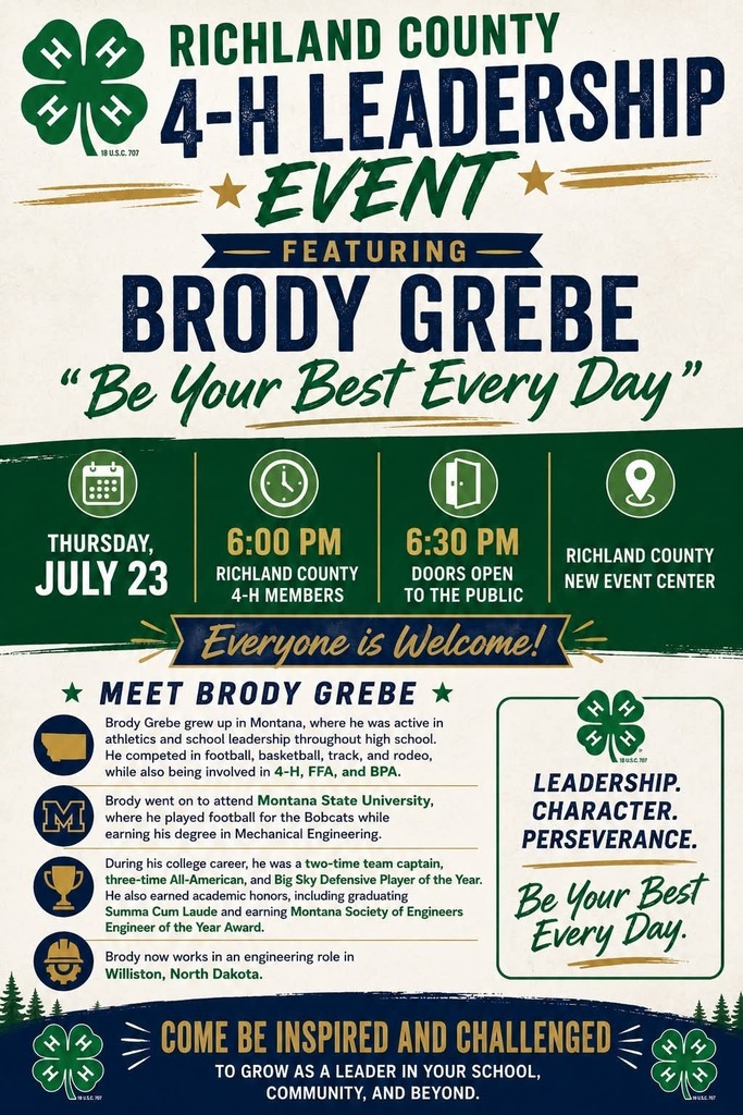 Community invited to 4-H Leadership event featuring Brody Grebe