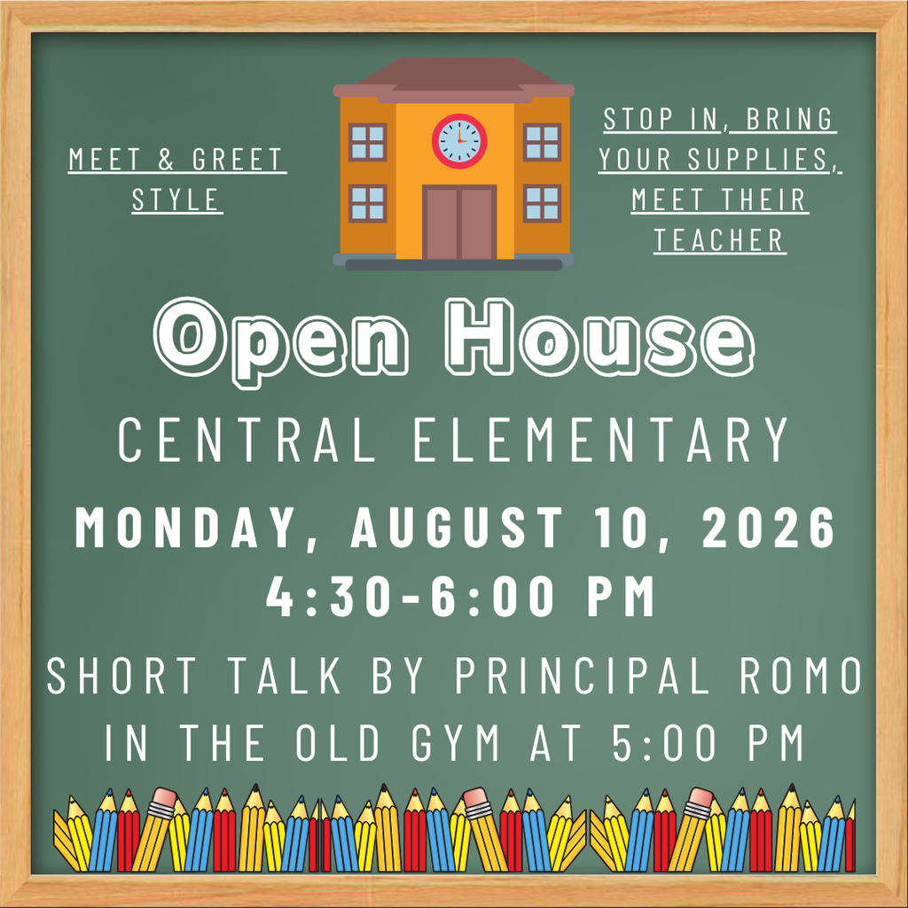 CS Open House. August 10, 2026. 4:30-6:00pm. Parent talk at 5:00pm