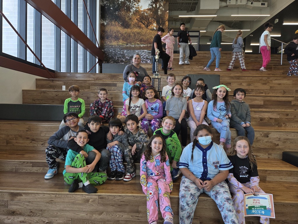 The October Attendance trophy goes the the 3rd Grade Class