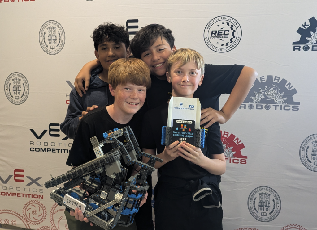 Vieweg's winning Vex Robotics team. Go hornets!