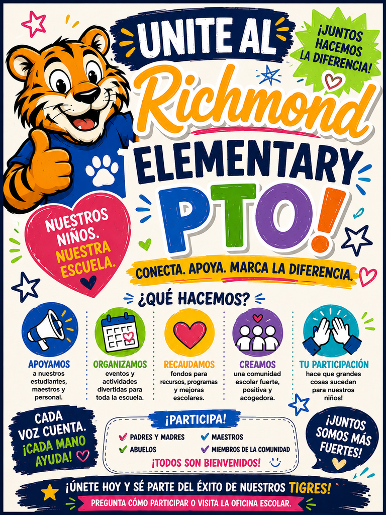 Join the Richmond PTO flyer in Spanish