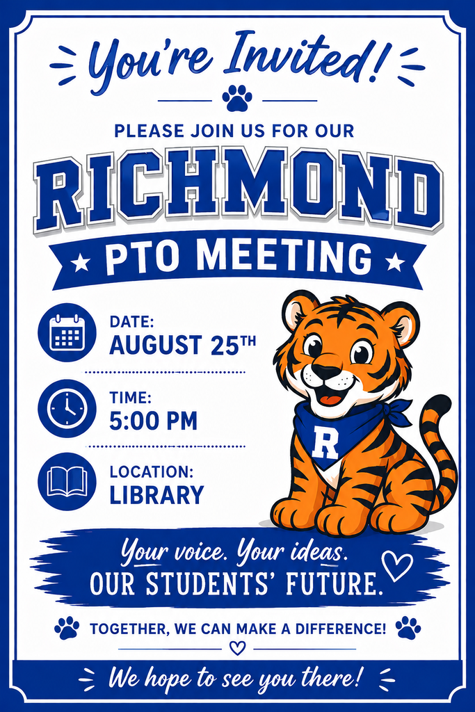 Flyer announcing the date and time of the next PTO meeting