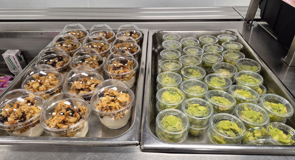 Parfaits w scratch granola and guacamole