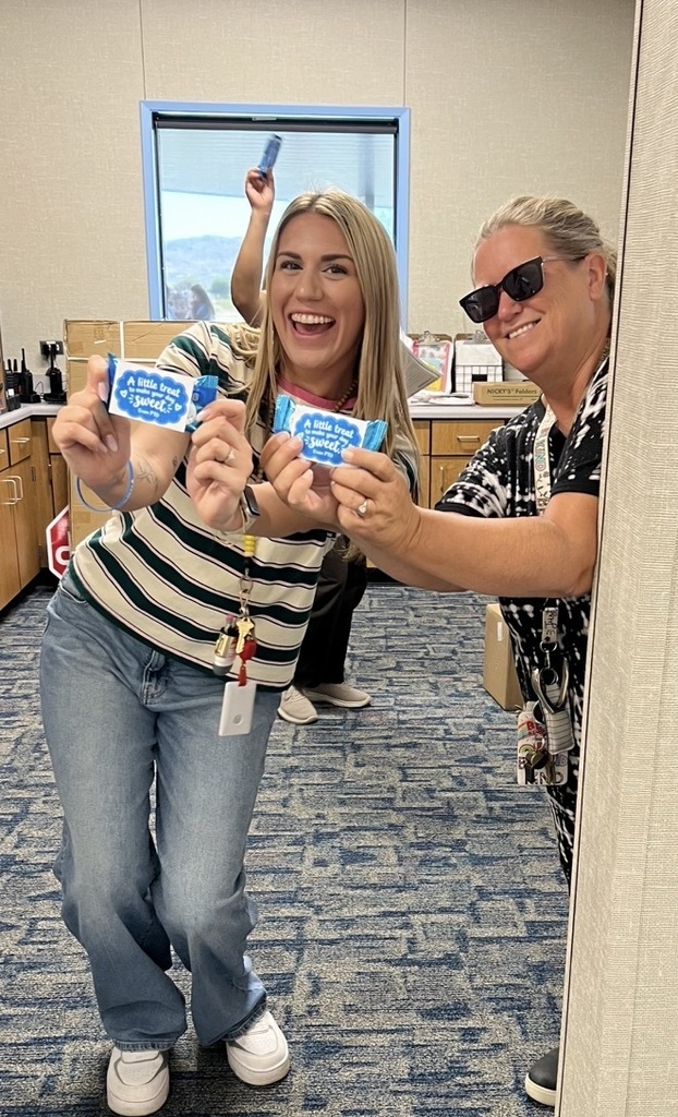 Excited teachers with their treats