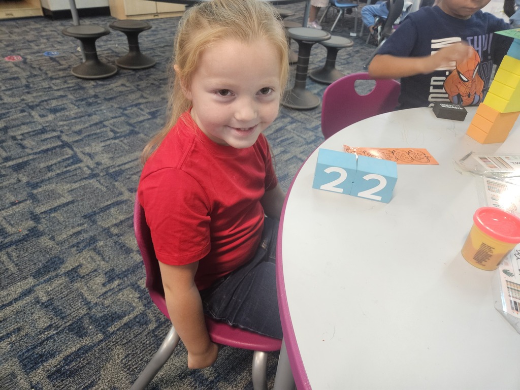Kindergarten Students use Math Stackers!