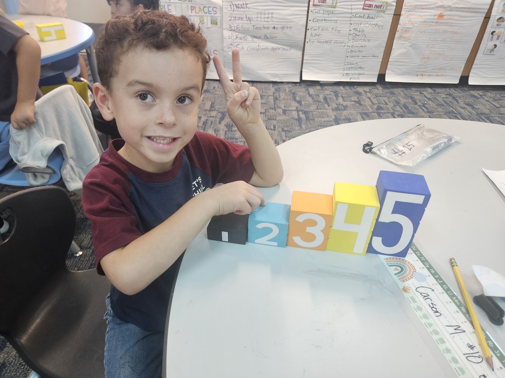 Kindergarten Students use Math Stackers!