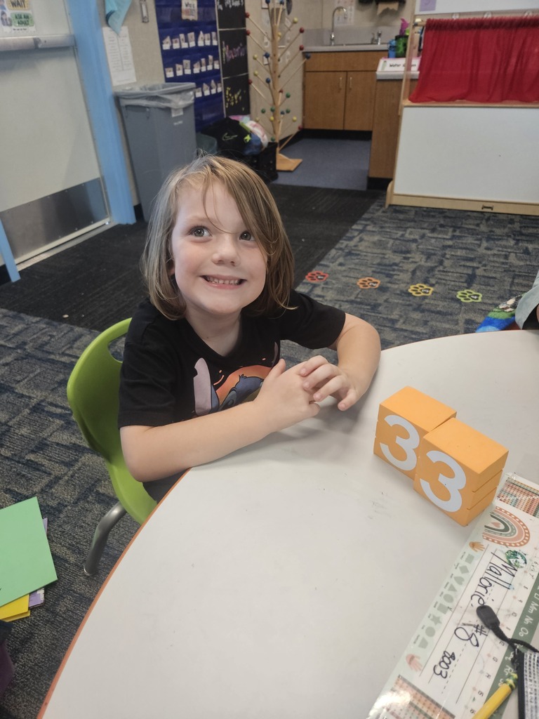 Kindergarten Students use Math Stackers!