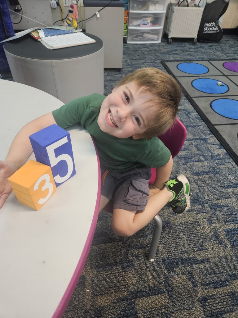 Kindergarten Students use Math Stackers!