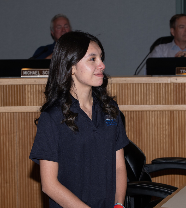 Jasmine listens to President Campbell
