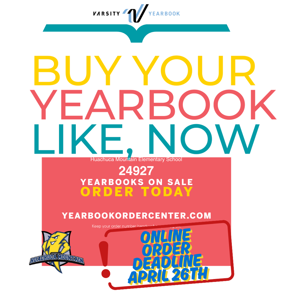 Yearbook order Deadline April 26th!