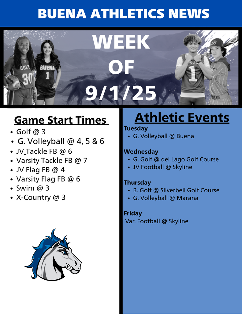 Athletic Events week of 9-1-25