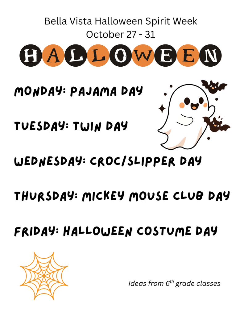 BV Halloween Spirit Week Oct 27 - 31