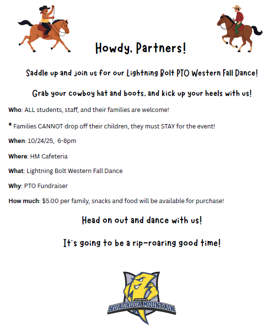 Lightning Bolt PTO Western Fall Dance