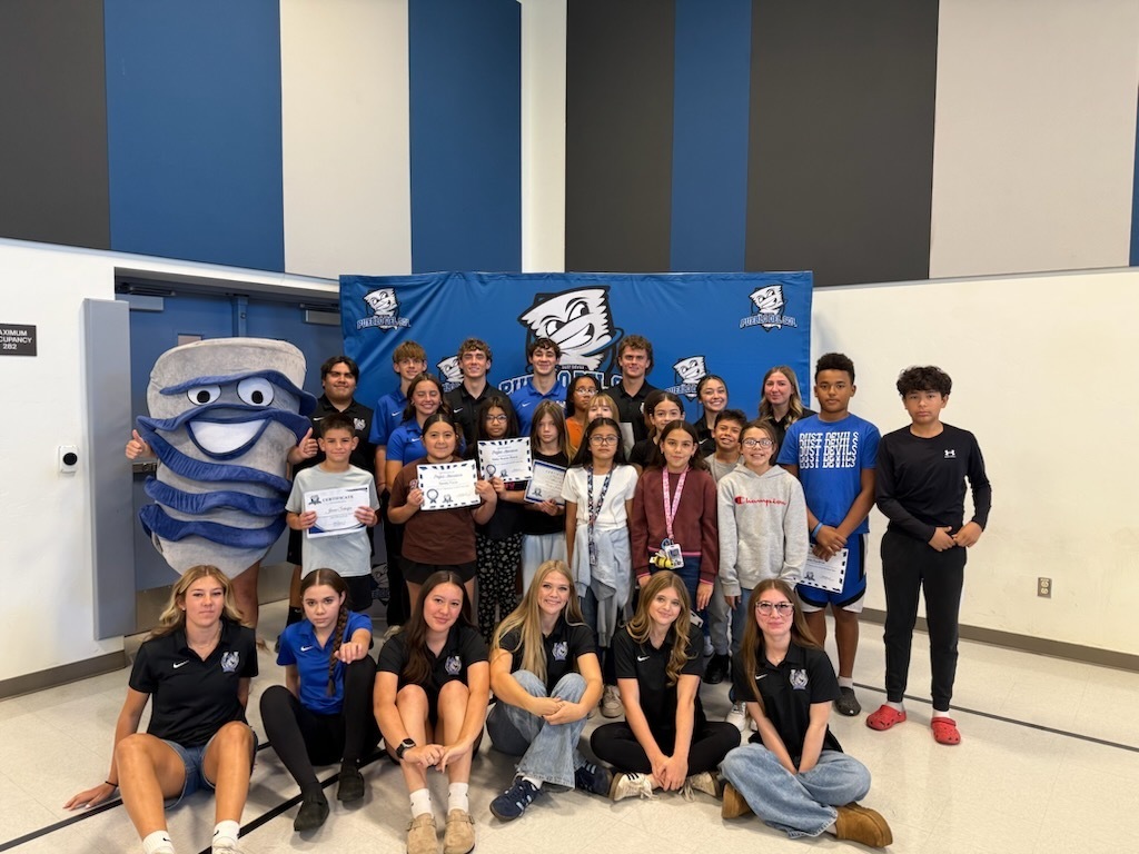 Buena SLAC and Dust Devil Student Council celebrating first quarter!