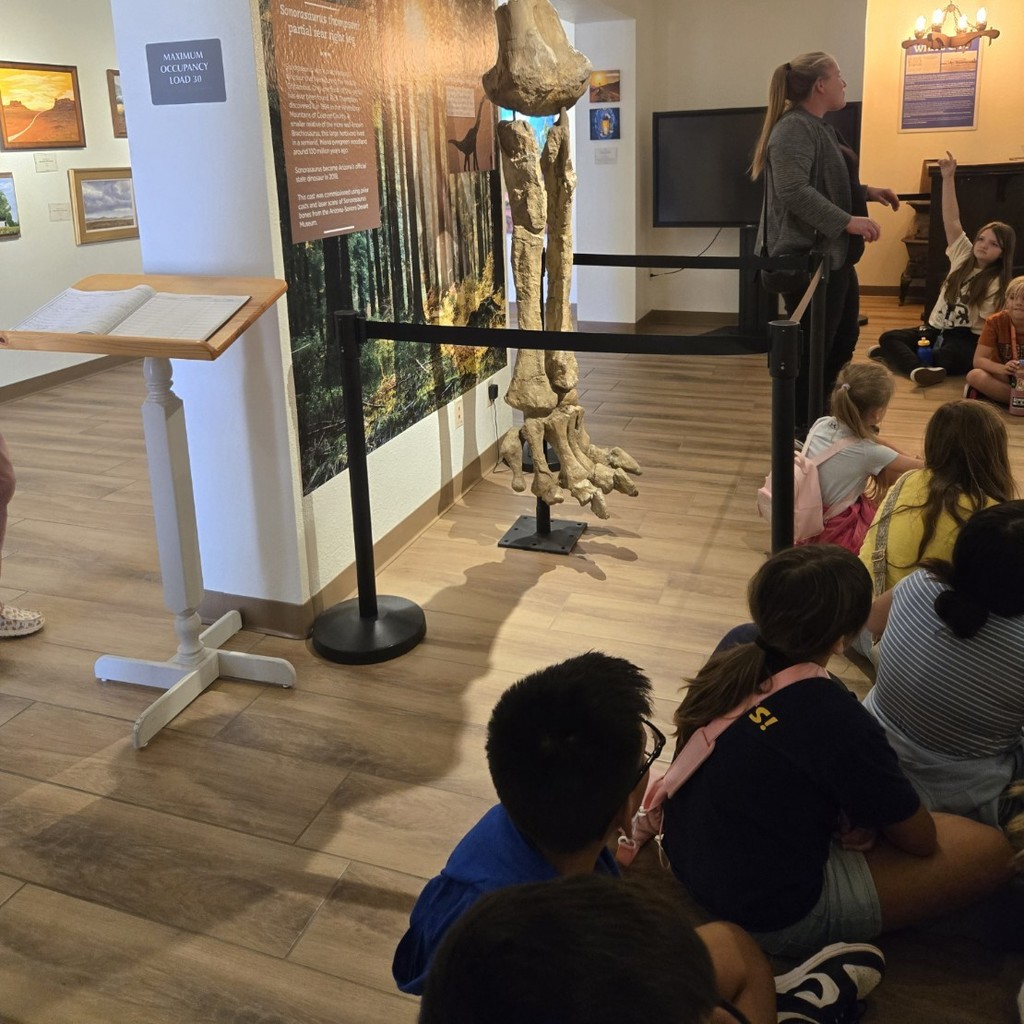 Fourth grade got a lesson on Cochise county's very own Sonorasaurus.