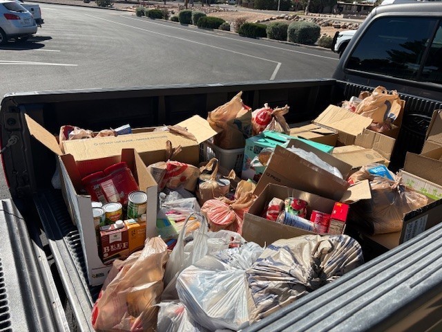 Village Meadows students collected food for the Edward Jones Food Drive.