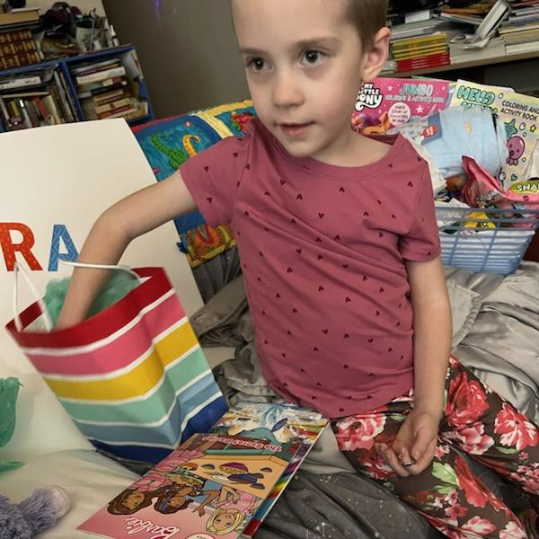 VM student receives gifts from Village Meadows PTO and surrounding schools