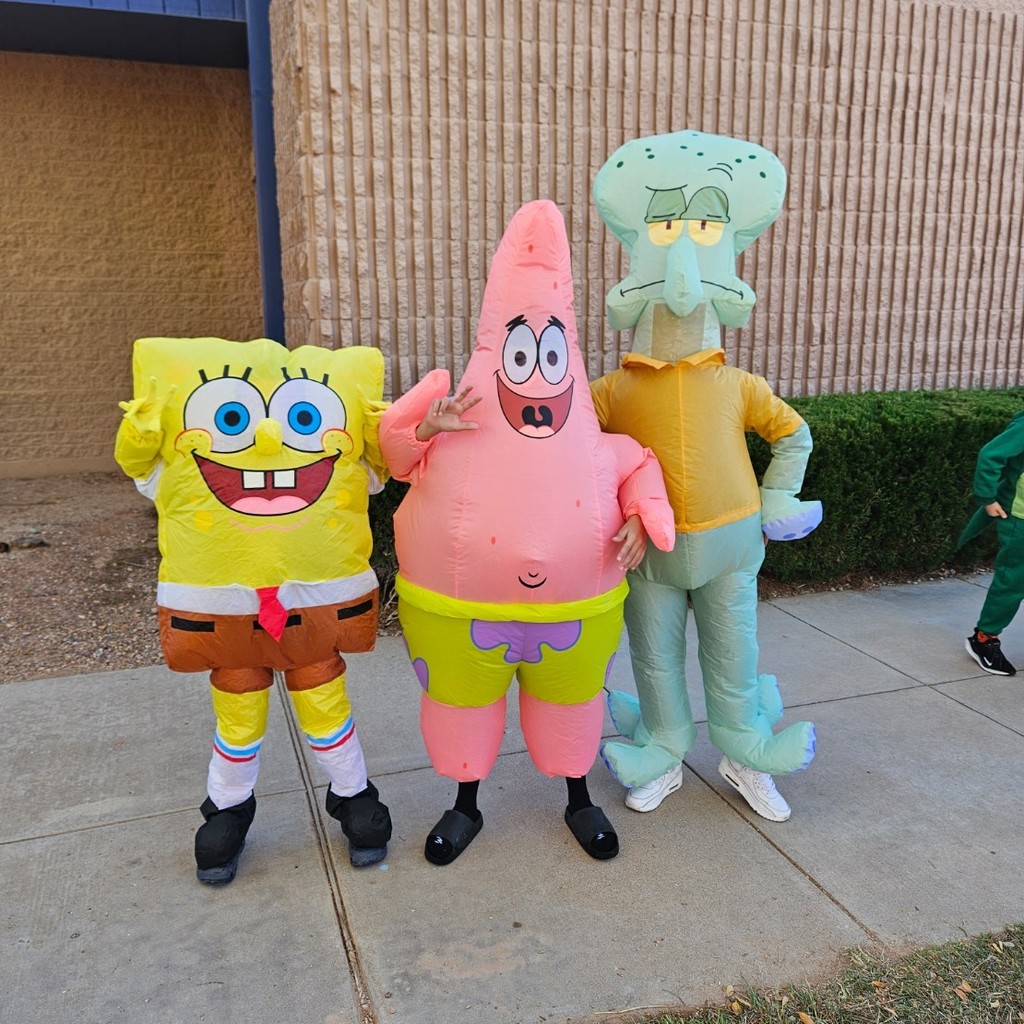 HM always ends October with a character parade! The students got to decide what the teachers were this year - for every book they read, they put in a vote between Minions, Wizard of Oz, Pumpkins or  Disney! Minions won and the teachers delivered! Here are some highlights of the day!

Go Bolts!