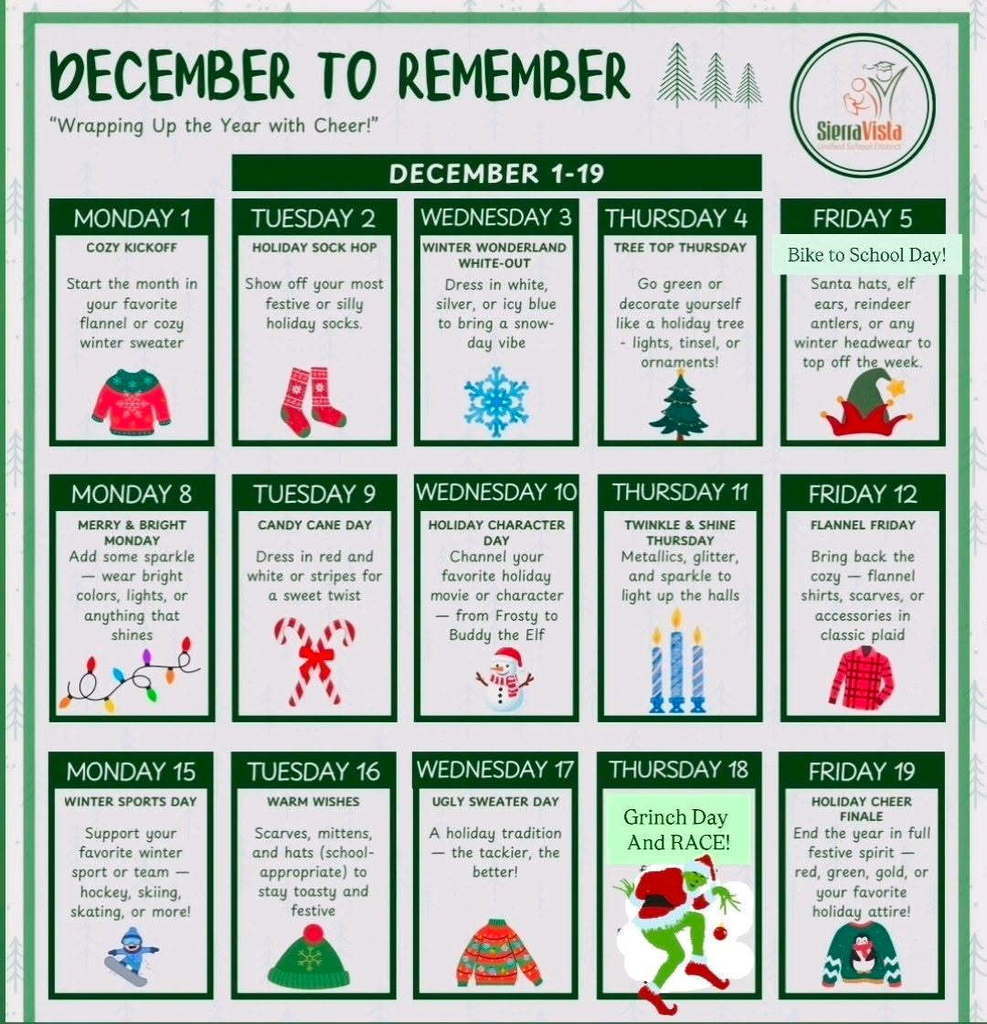 HM December to Remember Spirit Days!