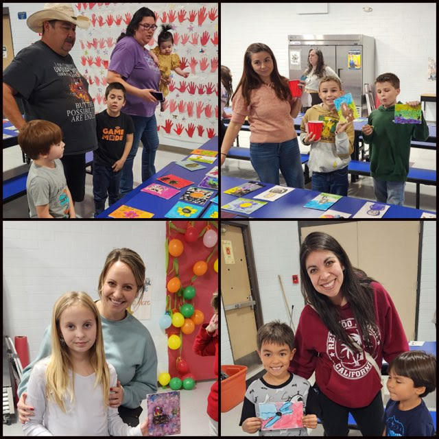 families enjoying the Art Gallery at PDS