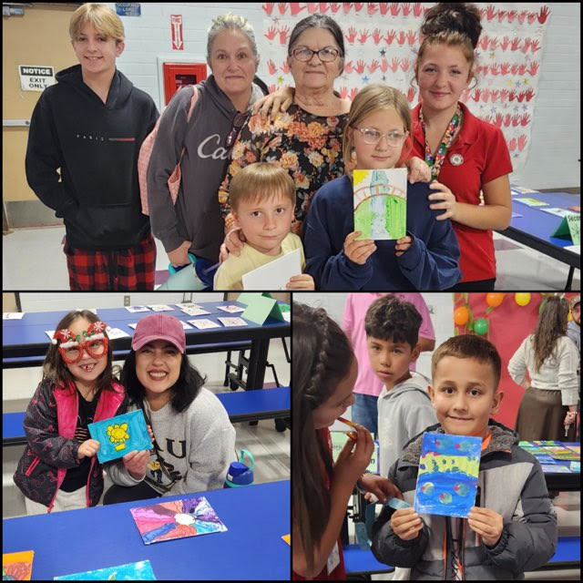 families enjoying the Art Gallery at PDS