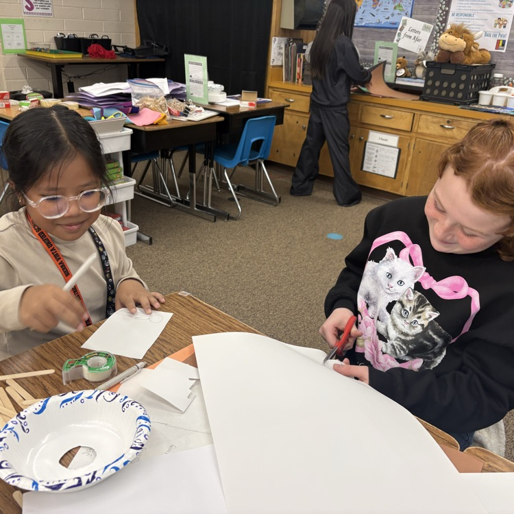 Mrs. Averyβs class working on their integrated space unit.