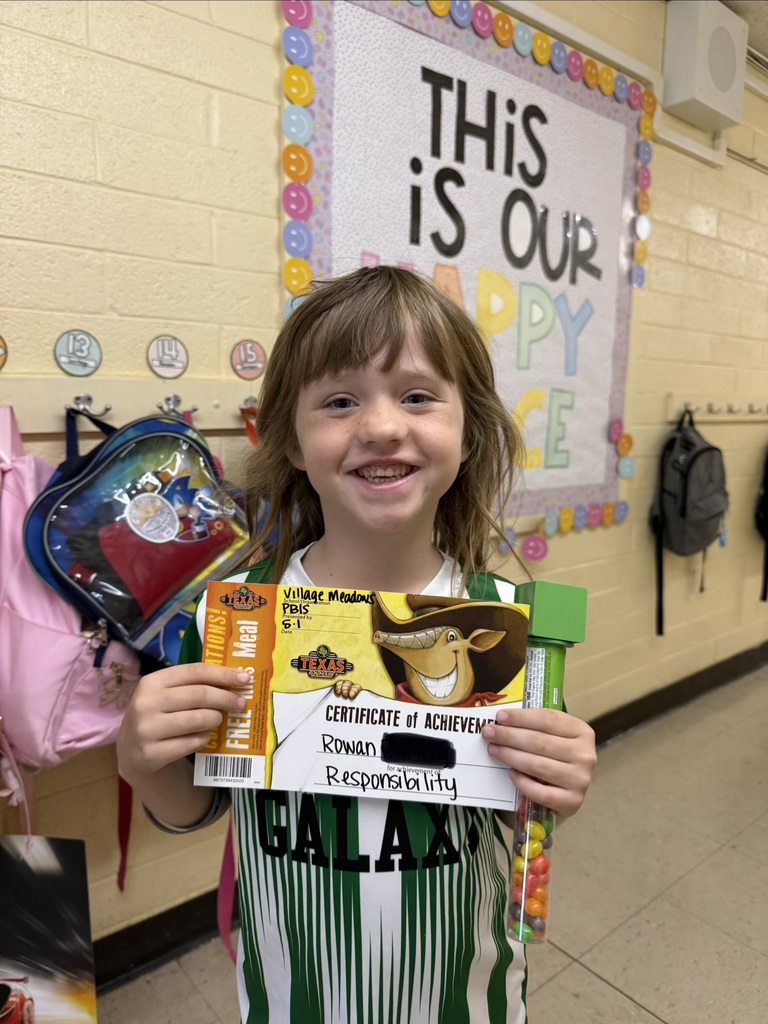 Students at Village Meadows work hard during the month of April to prove they are the most responsible!