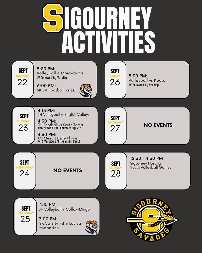 weekly activities