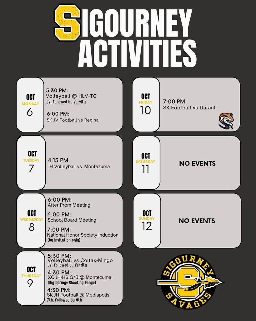 weekly activities