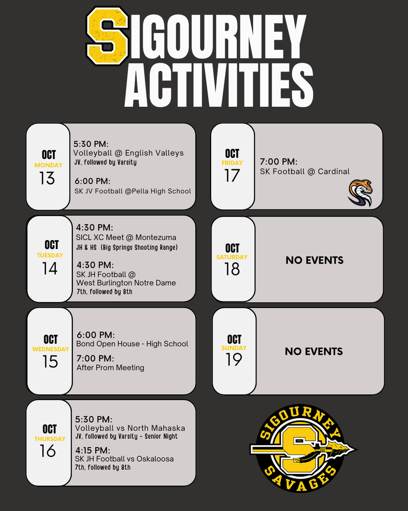 weekly activities