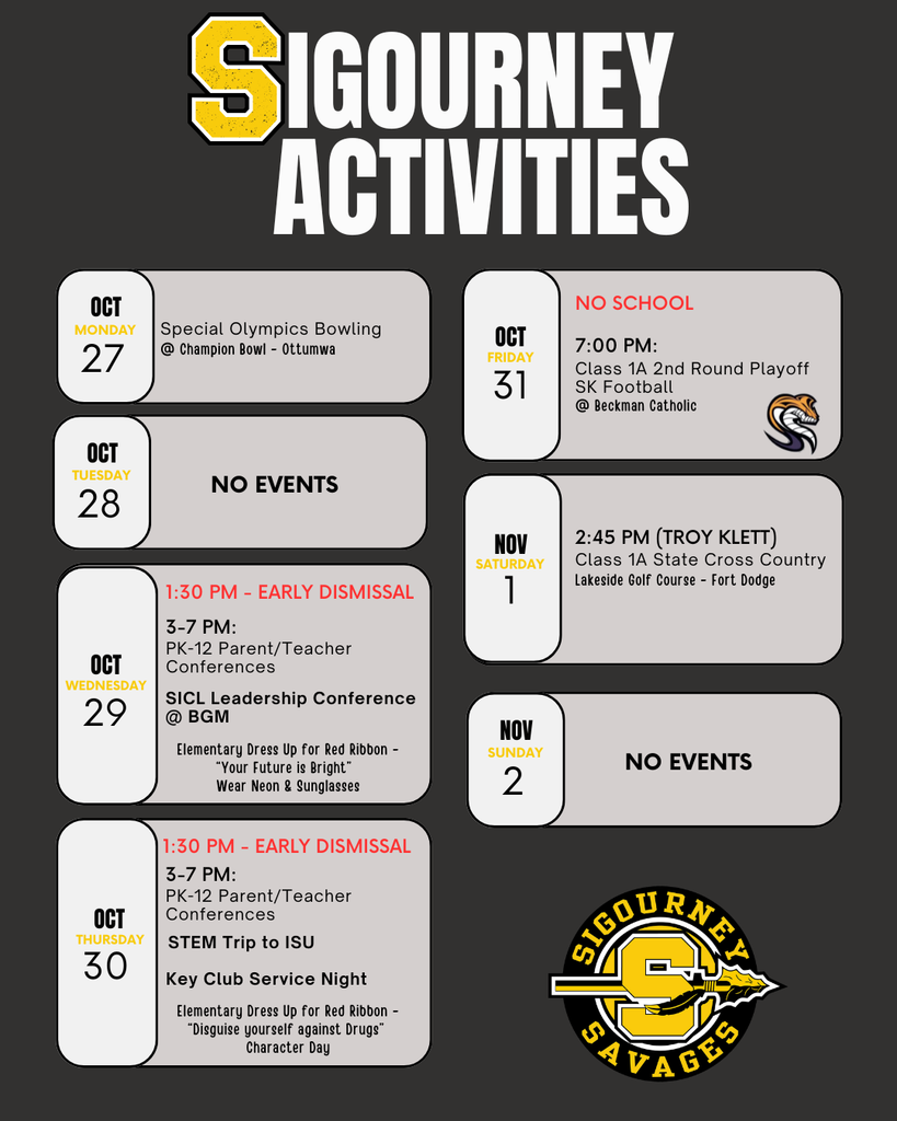 weekly activities