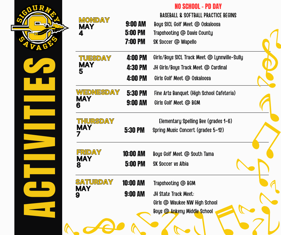 weekly activities