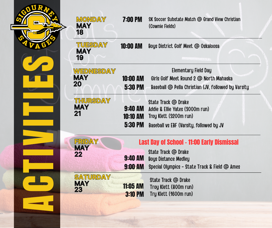 weekly activities