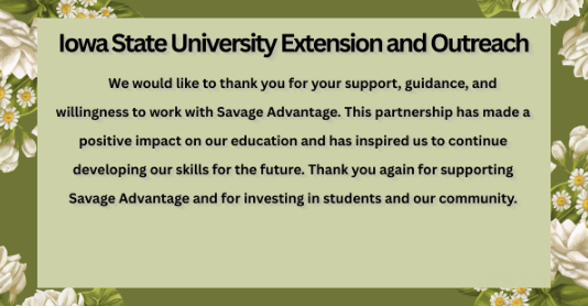 Thank you ISU Extension