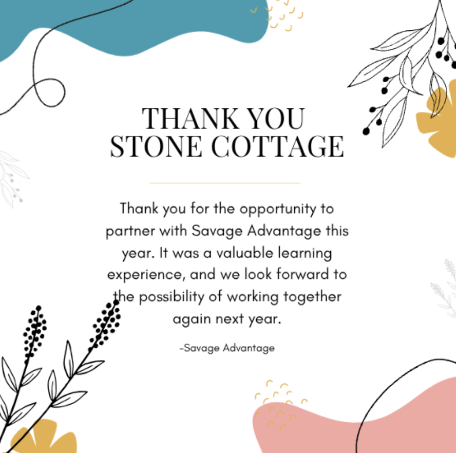 Thank you Stone Cottage