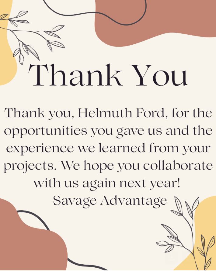 Thank you Helmuth Ford