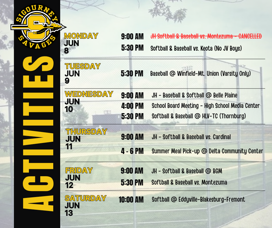 weekly activities