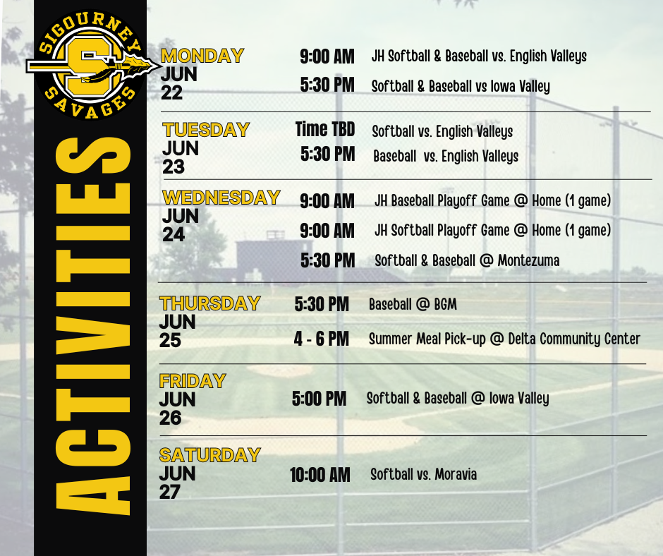 weekly activities