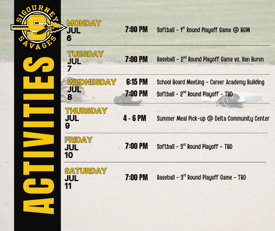 weekly activities