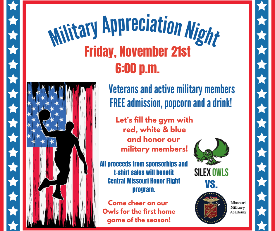 Come on out tomorrow night and cheer on our Owls and honor our military members!