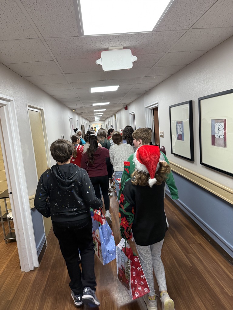 student council giving Christmas cards