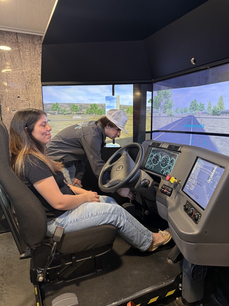 high school student using career simulator
