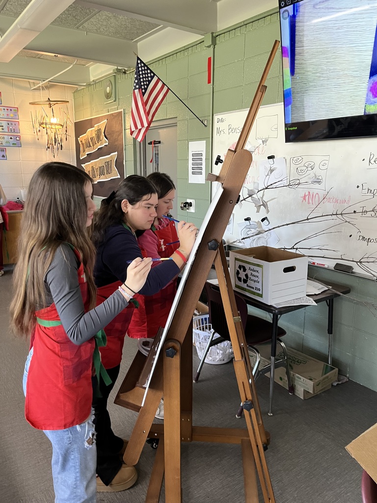 students working on color theory