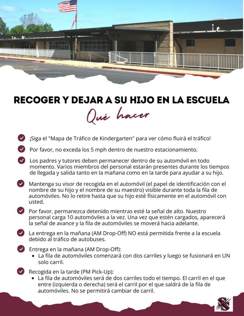 drop off pick up guidelines spanish
