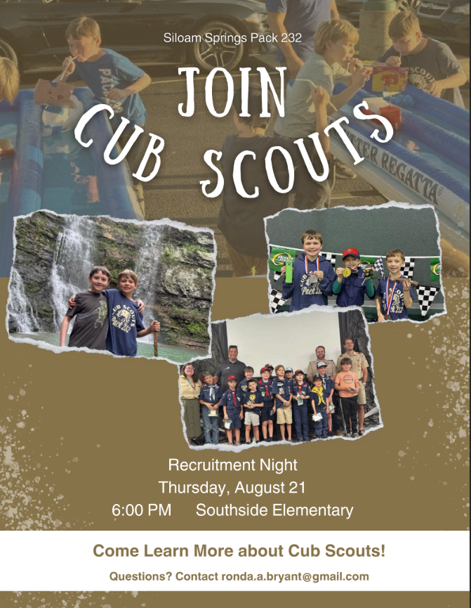 join cub scouts - info meeting this thursday at southside elementary at 6pm