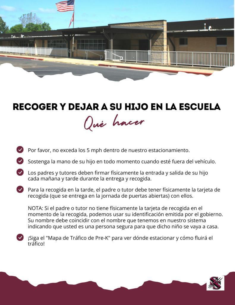 prek drop off spanish