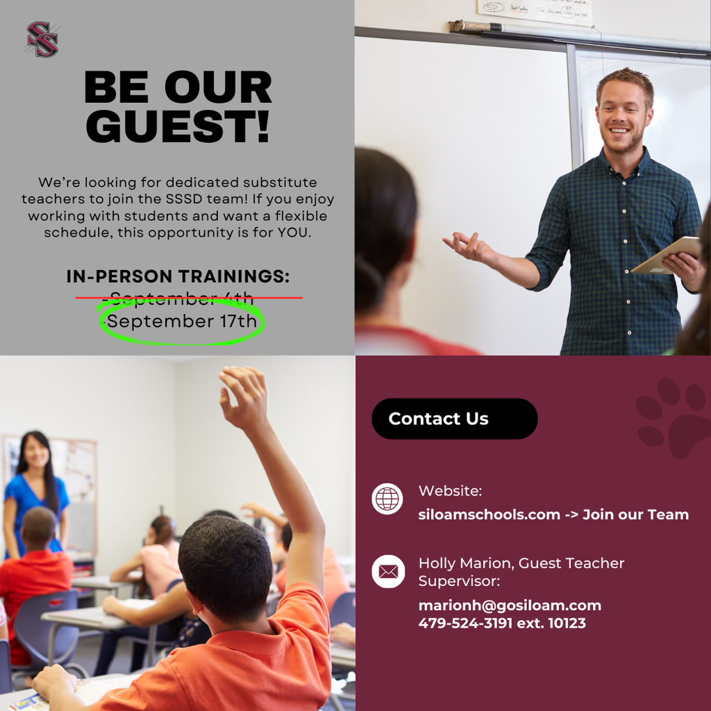 last time for substitute teacher training