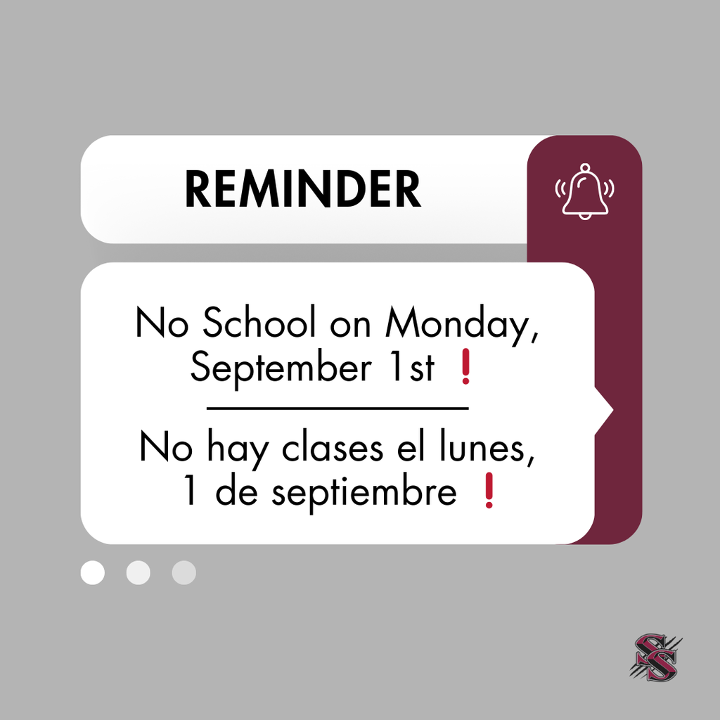 reminder about no school