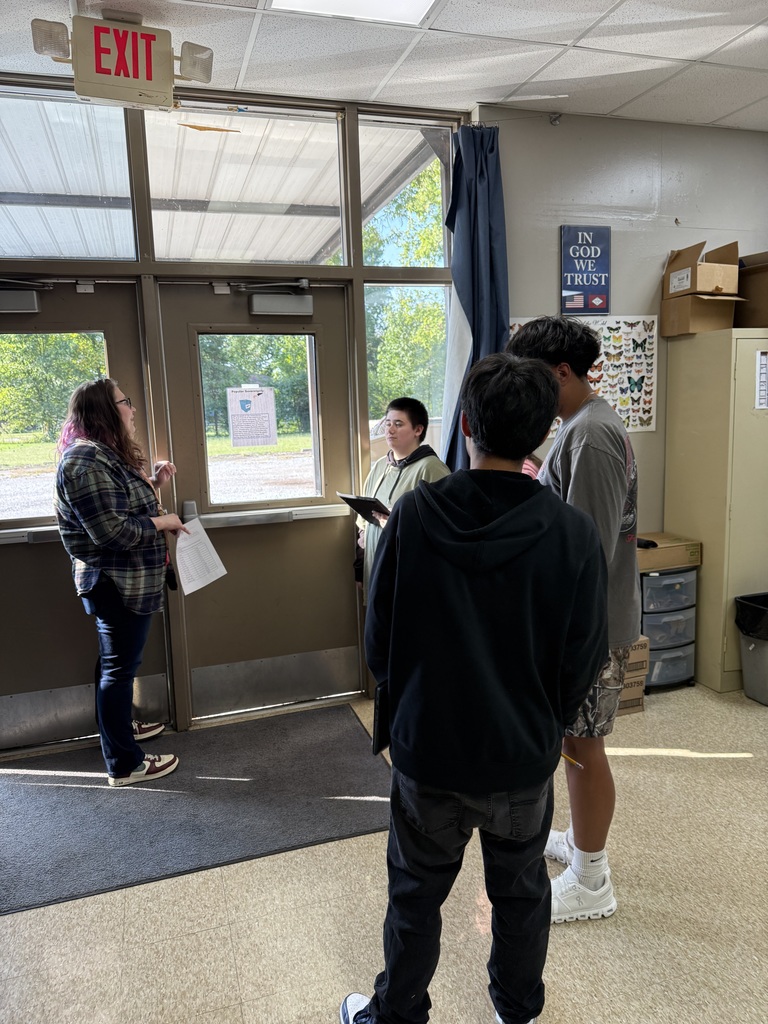 high school students and staff member